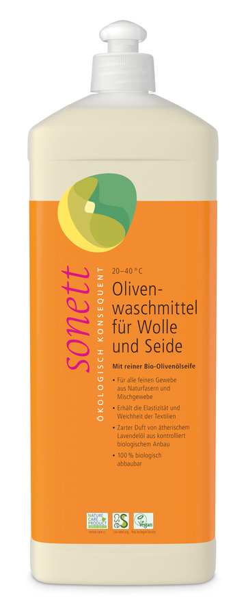 SONETT Olivenwaschmittel für Wolle und Seide 20–40 °C 6 x 1l