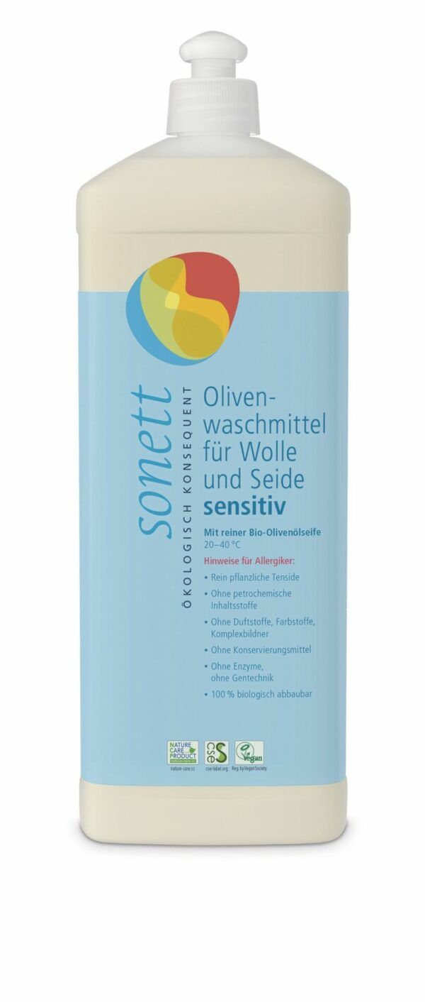 SONETT Olivenwaschmittel für Wolle und Seide sensitiv 20-40°C 1l