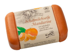 Saling Schafmilchseife Mandarine, 100g Stück mit Banderole, cosmos organic zertifiziert 12 x 100g