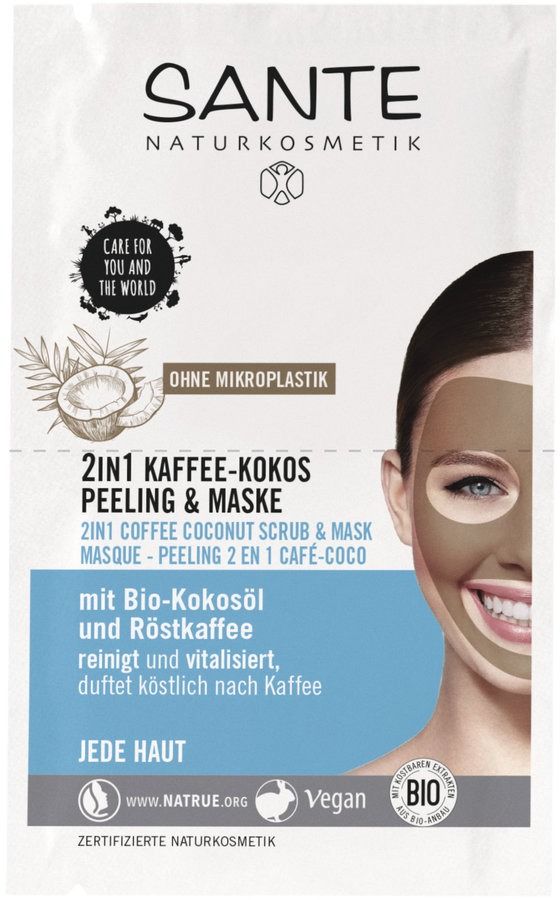 Sante 2in1 Kaffee-Kokos Peeling & Maske 10 x 8ml