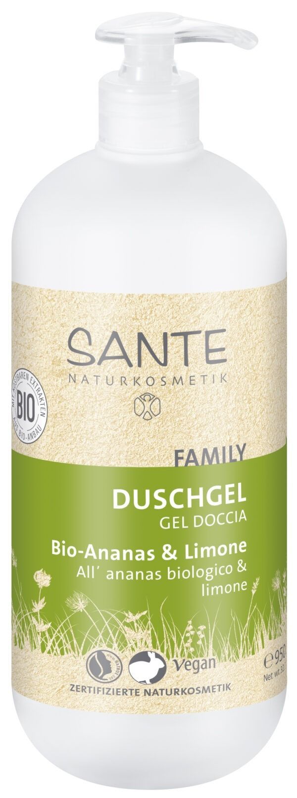 Sante FAMILY Duschgel Bio-Ananas&Limone 4 x 950ml