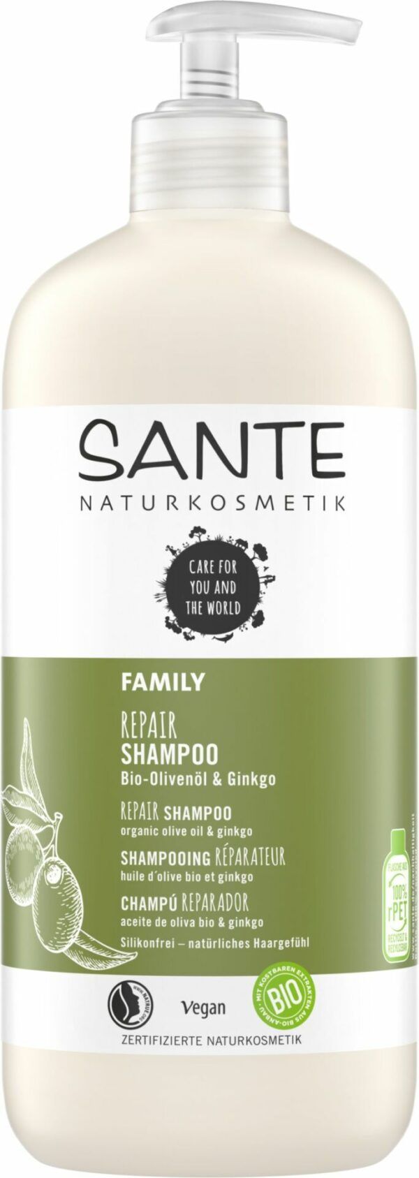 Sante FAMILY Repair Shampoo Bio-Olivenöl & Ginkgo 500ml