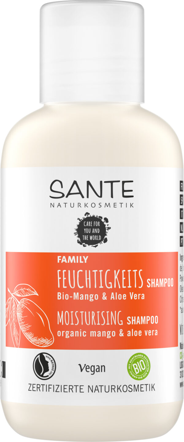 Sante Kleingröße FAMILY Feuchtigkeits Shampoo Bio-Mango & Aloe Vera 10 x 50ml
