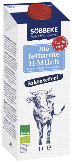 Söbbeke haltbare fettarme Bio-Milch, laktosefrei 1l