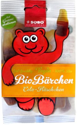 Sobo Bio-Bärchen Cola-Fläschchen, mit Gummi arabicum, ohne Gelatine 16 x 75g