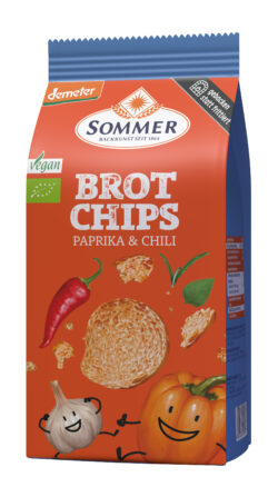 Sommer & Co. Demeter Brot Chips - Paprika & Chili 100g