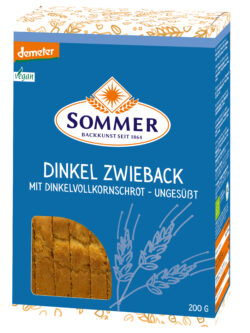 Sommer & Co. Demeter Dinkel-Zwieback, ungesüßt 6 x 200g