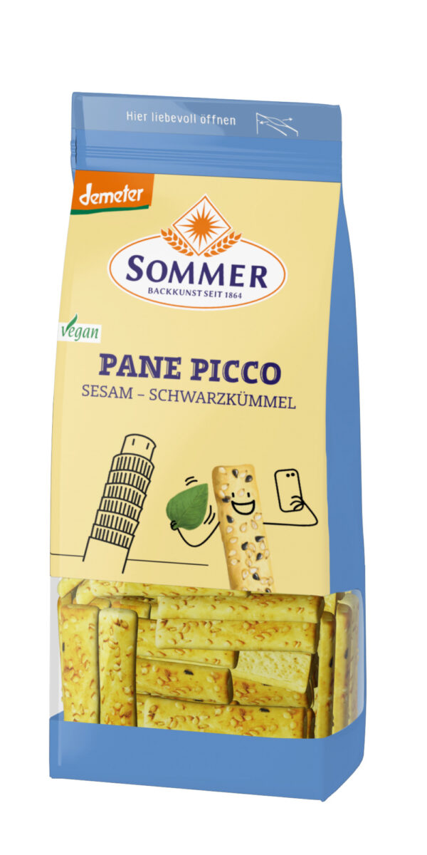 Sommer & Co. Demeter Pane Picco mit Sesam und Schwarzkümmel 6 x 150g