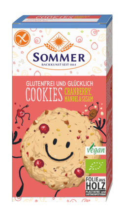 Sommer & Co. Glutenfrei und Glücklich Cookies Cranberry, Mandel & Sesam 6 x 125g