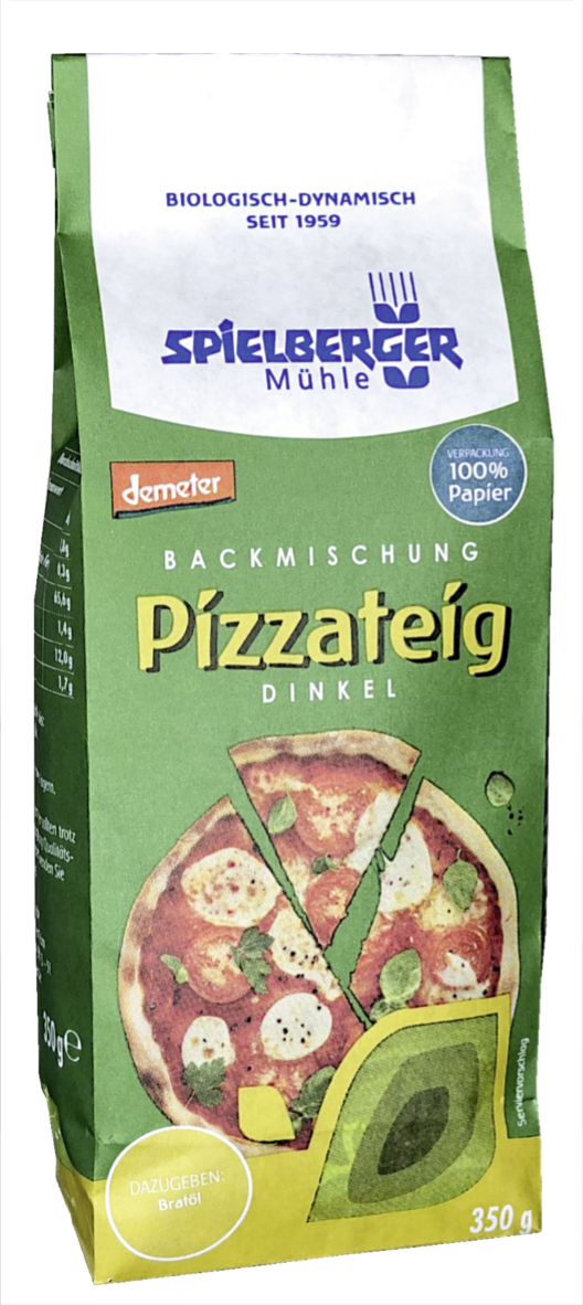 Spielberger Mühle Dinkel-Pizzateig Backmischung, demeter 4 x 350g