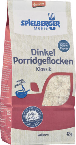Spielberger Mühle Dinkel Porridgeflocken Klassik, demeter 6 x 425g