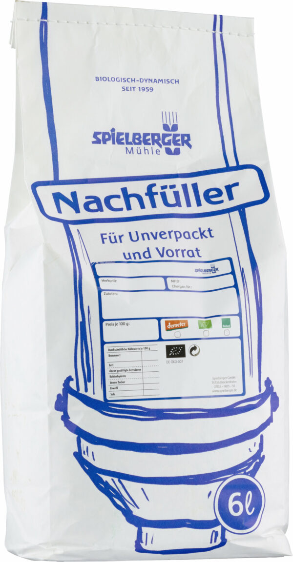 Spielberger Mühle Dinkelflocken Großblatt, kbA - Nachfüller für Unverpackt und Vorrat 2,5kg
