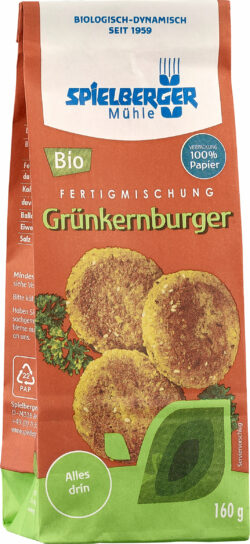 Spielberger Mühle Grünkernburger, Fertigmischung, kbA 4 x 160g