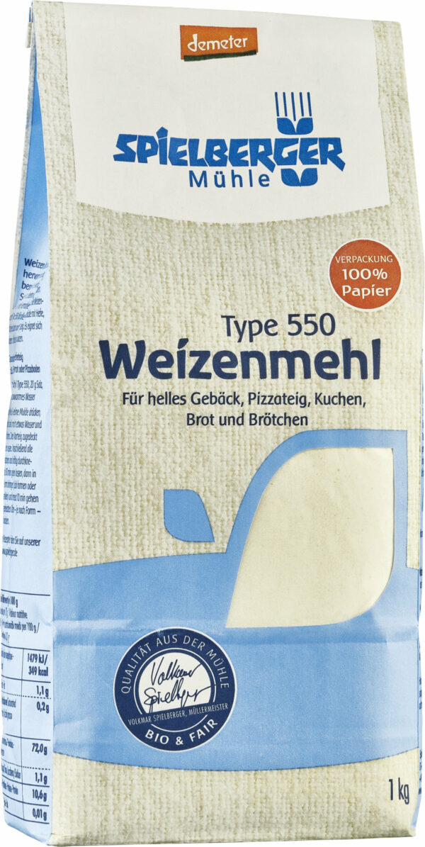 Spielberger Mühle Weizenmehl Type 550, demeter 1kg
