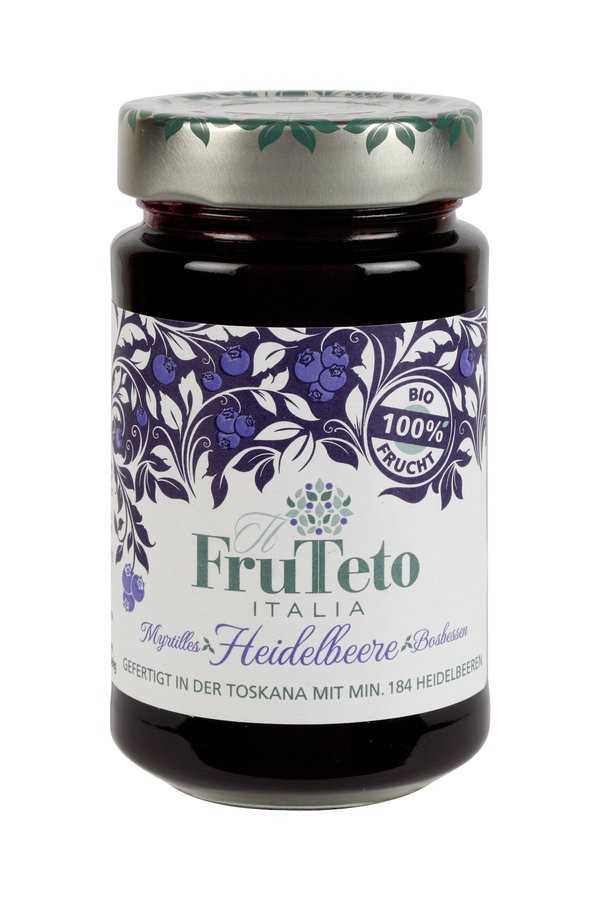 FruTeto Italia 100% Heidelbeere Bio-Fruchtaufstriche 250g. Fruchtanteil 100%. 6 x 250g