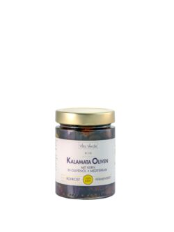 Vita Verde Kalamata Oliven mit Kern in Olivenöl 330 g in 100 % Rohkostqualität 6 x 330g