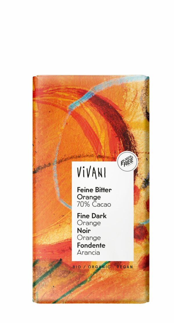 Vivani Feine Bitter Orange Schokolade 70% Cacao 100g