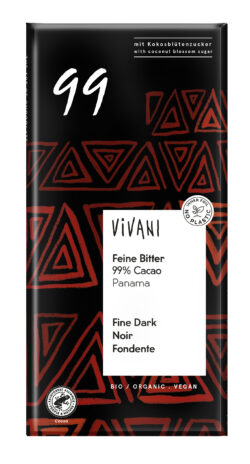 Vivani Feine Bitter Schokolade 99 % Cacao Panama 10 x 80g
