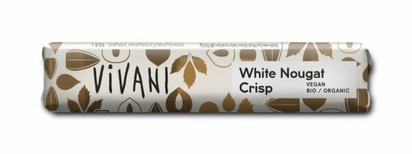Vivani White Nougat Crisp Riegel - mit Reisdrink 35g