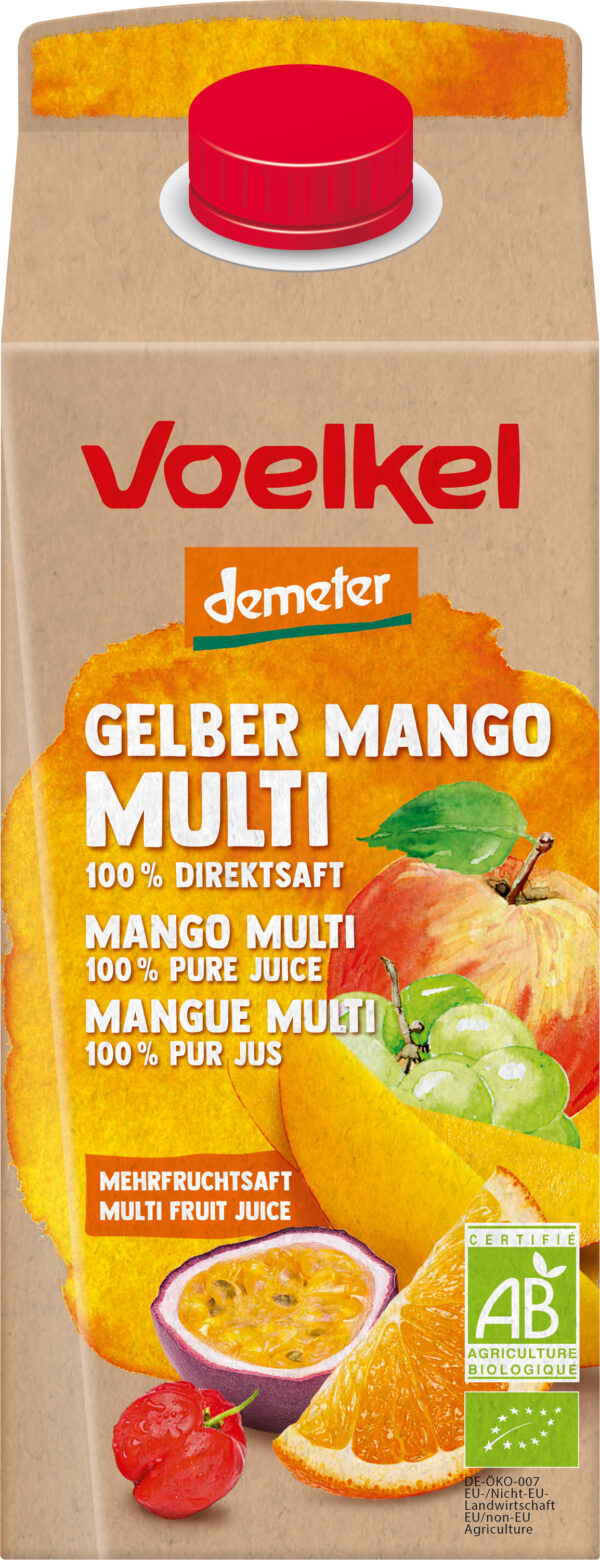 Voelkel Gelber Mango Multi 100% Direktsaft 1,0l Elopak, pfandfrei 6 x 0,75l