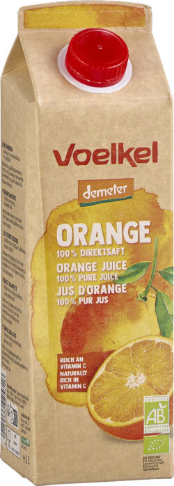 Voelkel Orange 100% Direktsaft 1,0l Elopak, pfandfrei 6 x 1l