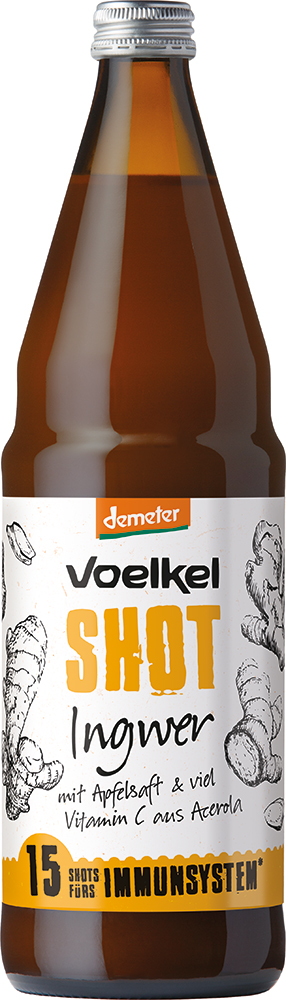 Voelkel Shot Ingwer mit Apfelsaft und viel Vitamin C aus Acerola 0,75l