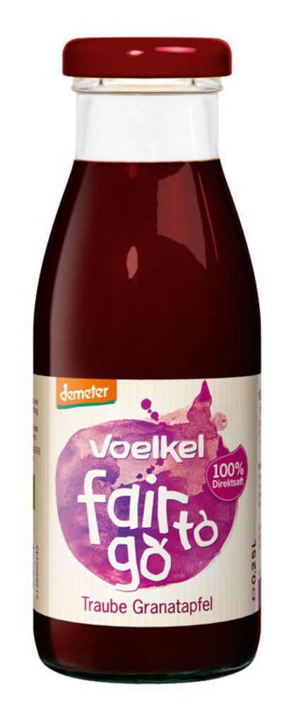 Voelkel fair to go - Traube Granatapfel - 100% Direktsaft 6 x 0,25l