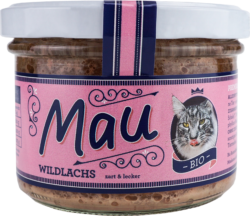 Wuff & Mau Heimtiernahrung Mau Wildlachs mit Bio-Zutaten, Katzennahrung 16 x 200g