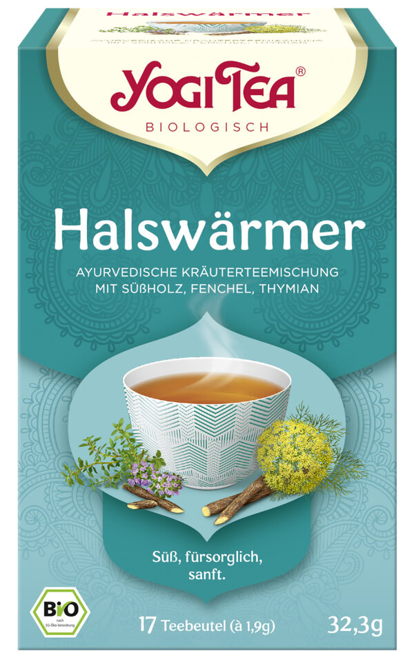 YOGI TEA ® Halswärmer, Bio - Kräutertee mit Süßholz, Fenchel & Thymian 6 x 32,3g