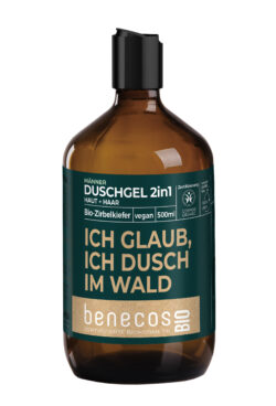 benecos BIO Duschgel 2in1 BIO-Zirbelkiefer Haut & Haar - ICH GLAUB ICH DUSCH IM WALD 500ml