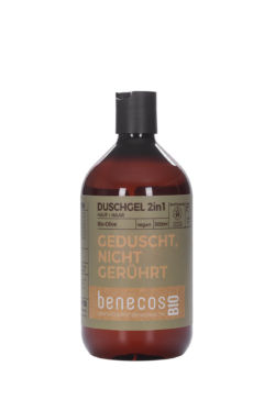 benecos BIO Duschgel 2in1 BIO-Olive Haut & Haar - GEDUSCHT, NICHT GERÜHRT 500ml