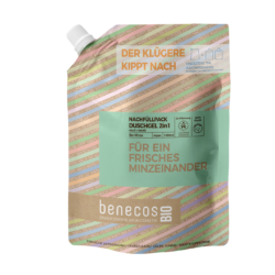 benecos BIO Nachfüllbeutel 1000 ml Duschgel 2in1 BIO-Minze Haut & Haar 1000ml