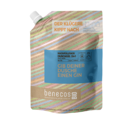 benecos BIO Nachfüllbeutel 1000 ml Duschgel 2in1 BIO-Gin Haut & Haar - GIB DEINER DUSCHE EINEN GIN 1000ml