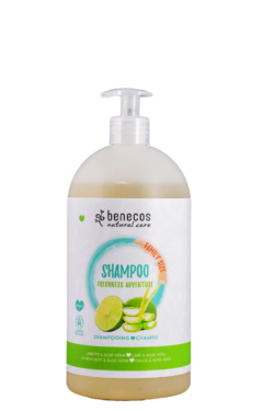 benecos Natural Shampoo FAMILY SIZE Freshness Adventure Limette & Aloe Vera 950ml