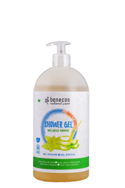 benecos Natural Shower Gel FAMILY SIZE Wellness Moment Aloe Vera & Zitronenmelisse 950ml