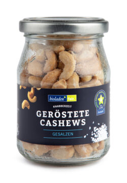 bioladen Geröstete Cashews mit Salz im Pfandglas 140g
