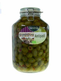 bio-verde Grüne Oliven mit Paprika mit frischen Kräutern in Öl 4,75kg