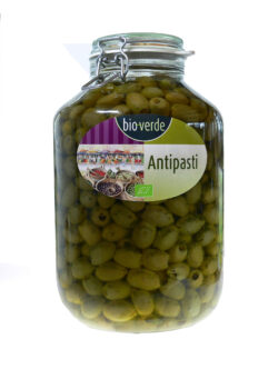 bio-verde Grüne Oliven ohne Stein mit frischen Kräutern in Öl 4,55kg