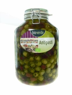 bio-verde Oliven-Mix ohne Stein mit frischen Kräutern in Öl 4,55kg