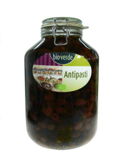bio-verde Schwarze Kalamata-Oliven ohne Stein mit frischen Kräutern in Öl 4,55kg