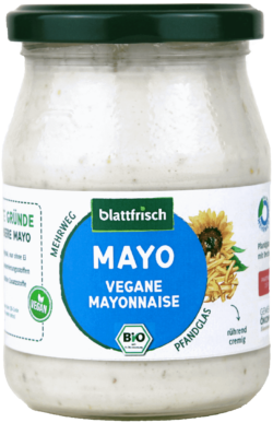 blattfrisch MAYO - vegane Mayonnaise mit Sonnenblumenöl und Erbsenprotein Glas 6 x 250ml
