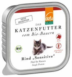 defu Katze Rind "Sensitive" Pâté - neu 16 x 100g