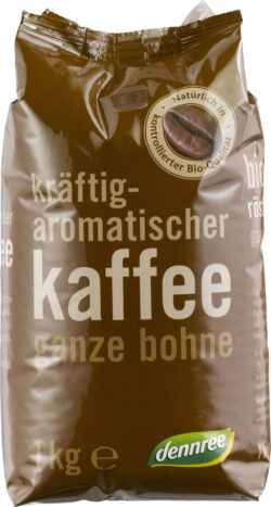dennree Kräftig-aromatischer Kaffee ganze Bohne 6 x 1kg