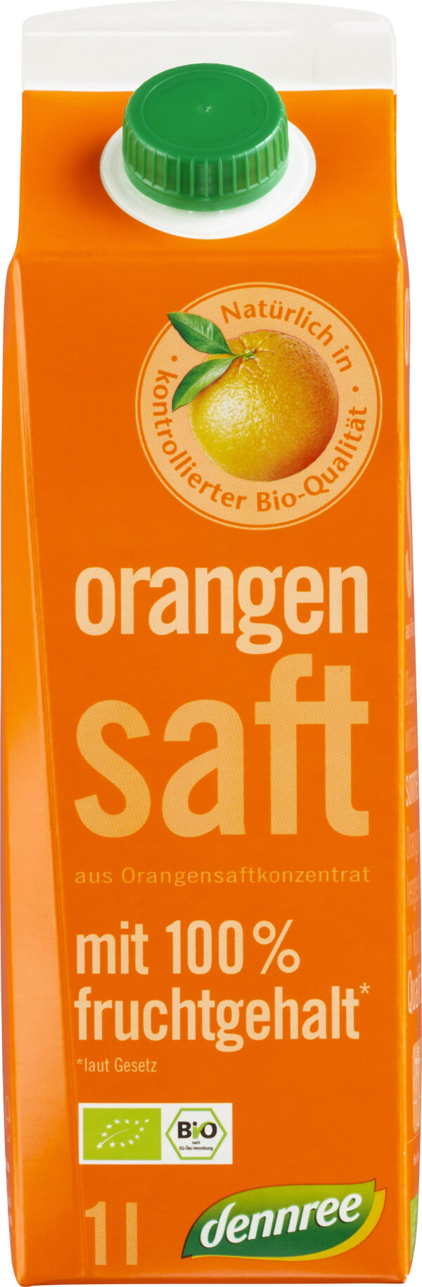 dennree Orangensaft aus Orangensaftkonzentrat, mit 100% Fruchtgehalt 1l