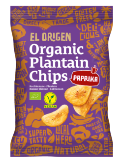 el origen Bio Kochbananen Chips mit Paprika 8 x 80g