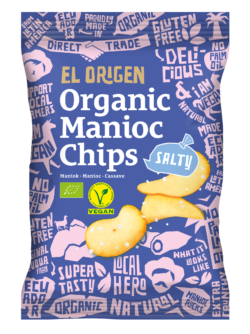 el origen Bio Maniok Chips mit Meersalz 8 x 60g
