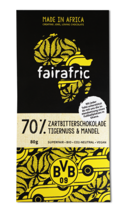 fairafric BVB 70% Bio-Zartbitterschokolade Tigernuss & Mandel 10 x 80g