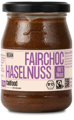 fairfood Freiburg Fairchoc Haselnuss-Schoko-Creme (250g, Pfandglas klein, Bio & Fairtrade) 6 x 250g