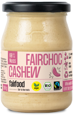 fairfood Freiburg Fairchoc Cashew-Vanille-Creme (250g, Pfandglas klein, Bio & Fairtrade) 6 x 250g