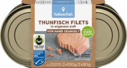 followfish MSC Thunfisch Filets in eigenem Saft, aus Angelruten-Fischerei 9 x 200g